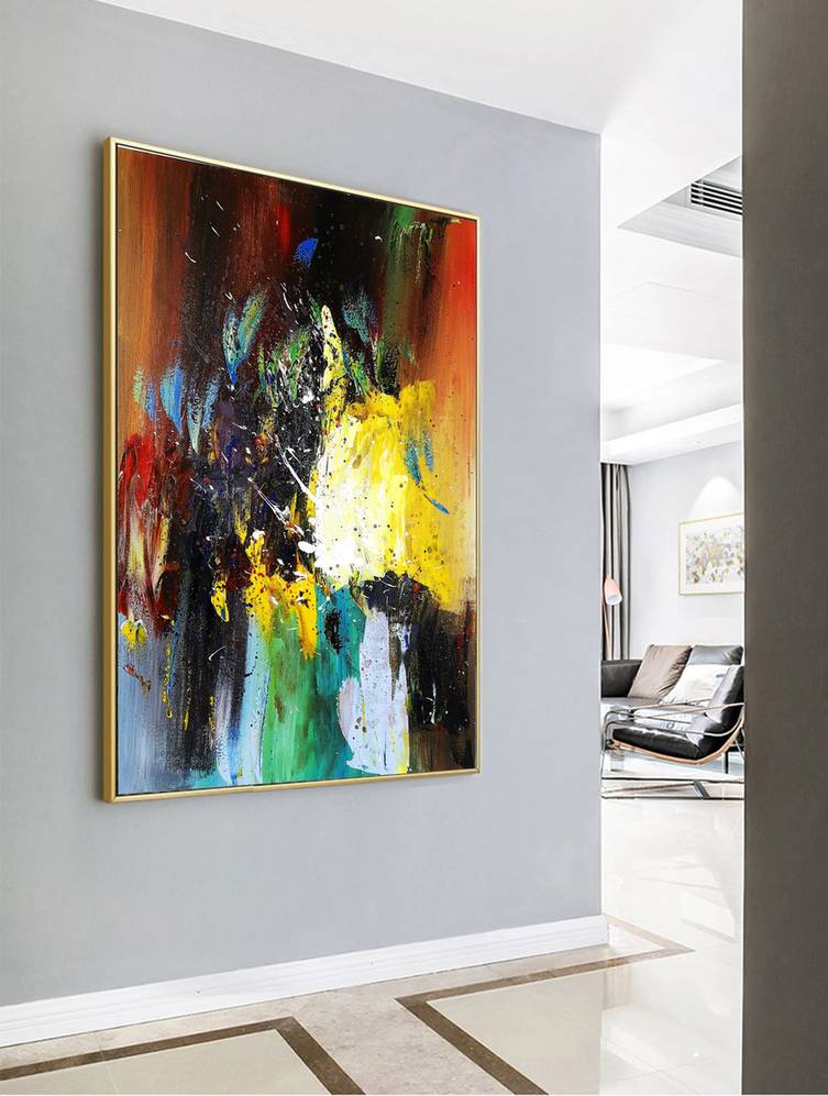Brown Knife Abstract Canvas Artwork 2TAVK wall art
